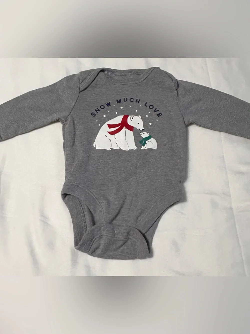 0-3 Month Red Baby Bodysuit Holiday Graphics Long Sleeve 5 Pieces NEW & Like New